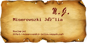 Miserovszki Júlia névjegykártya