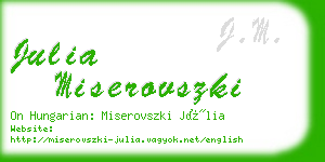 julia miserovszki business card